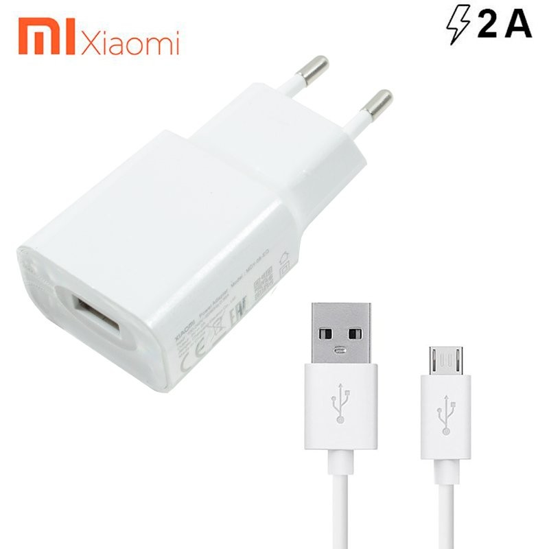 Xiaomi MDY-08-EO Cargador Original 5V/2A + Cable Micro USB 80cm Blanco